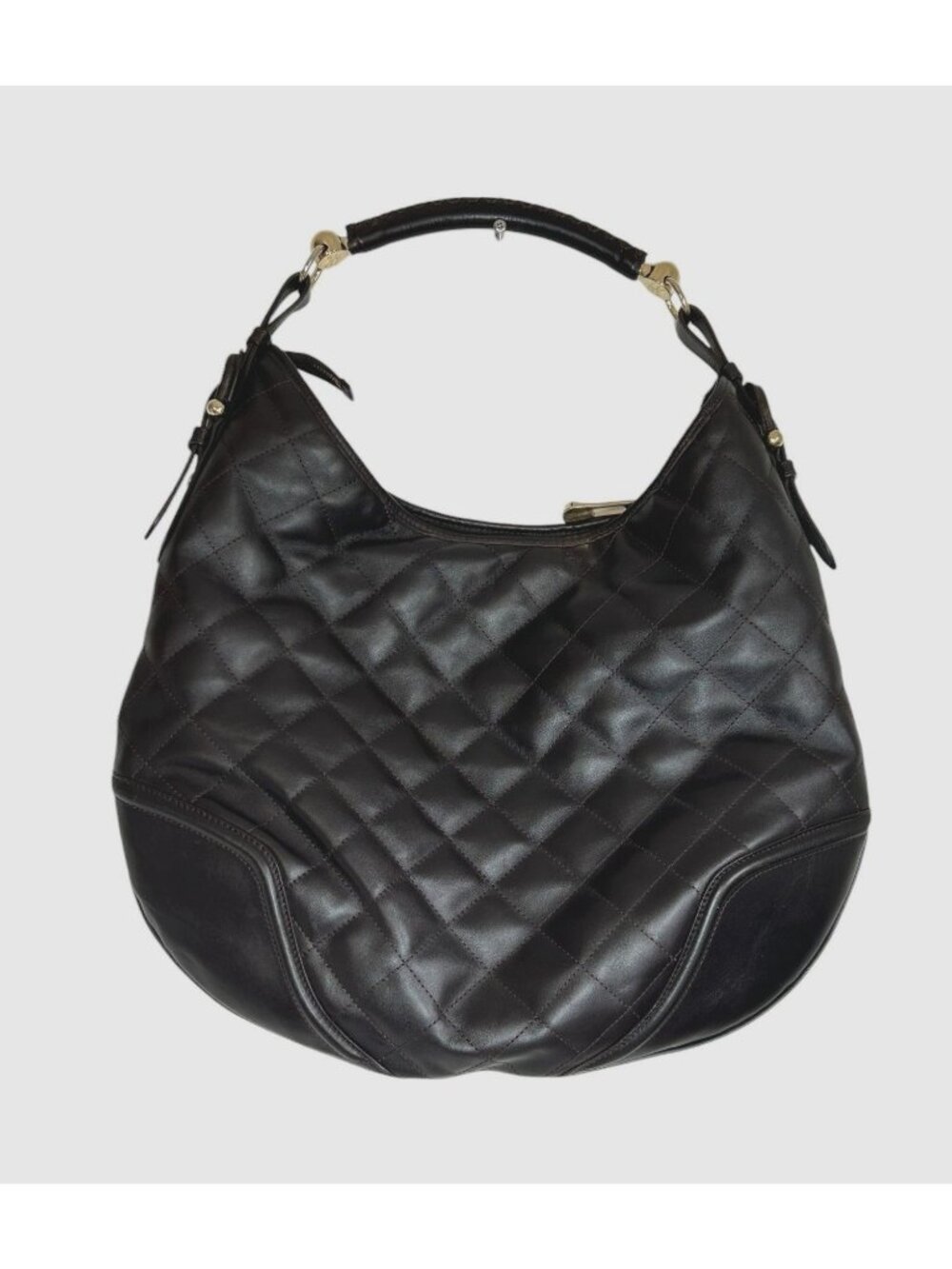 Burberry Hoxton Quilted Leather Hobo Bag in Brown - PreOwned - Picture 2 of 11